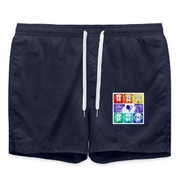 Ange du cœur des 7ème centres énergétiques - Short de bain - bleu marine - Devant - AI Model Male 185 light (185cm)