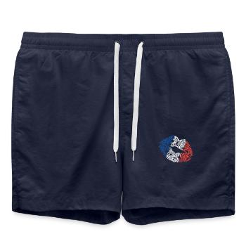 Kuss aus Frankreich - Badeshorts - French Navy - Vorne - AI Model Male 185 light (185cm)