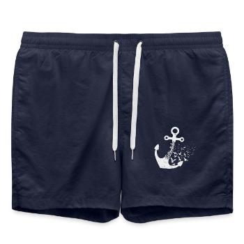 Mer Baltique Love Anchor & Möven - Short de bain - bleu marine - Devant - AI Model Male 185 light (185cm)