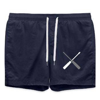 screw key chair cross tool silhouette build - Swim Trunks - french navy - Front - AI Model Male 185 light (185cm)