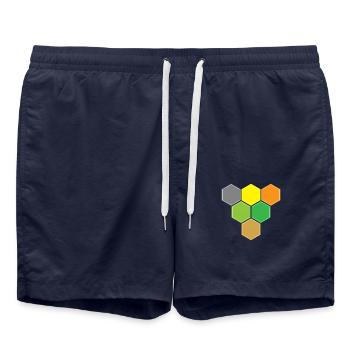 Hexagons gegen Sieg - Badeshorts - French Navy - Vorne - AI Model Male 185 light (185cm)