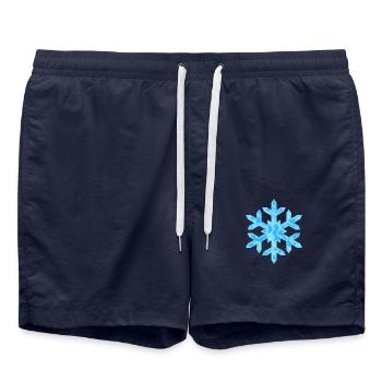 Flocon de neige avec motif - noël - Short de bain - bleu marine - Devant - AI Model Male 185 light (185cm)