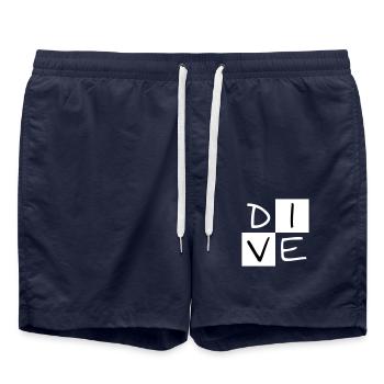 DIVE in the square - Swim Trunks - french navy - Front - AI Model Male 185 light (185cm)