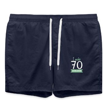 70e anniversaire disant - Short de bain - bleu marine - Devant - AI Model Male 185 light (185cm)