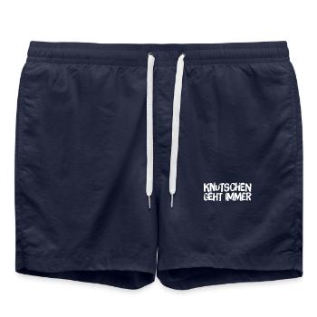 ich mag es zu knutschen - Badeshorts - French Navy - Vorne - AI Model Male 185 light (185cm)
