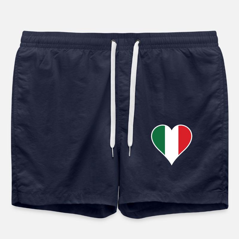Coeur d'Italie avec cadre blanc - Short de bain - bleu marine