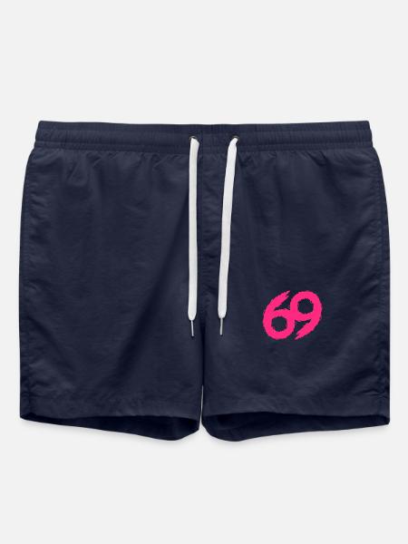 69 number pink icon - Swim Trunks - french navy