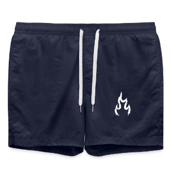 Feuer Symbol Geschenk - Badeshorts - French Navy - Vorne - AI Model Male 185 light (185cm)