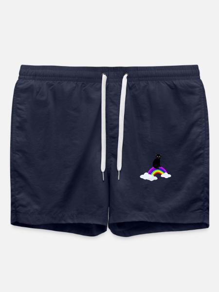 Cat on rainbow - Swim Trunks - french navy