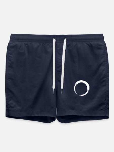 Circle icon brush white - Swim Trunks - french navy