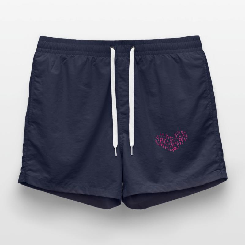 Heart Binary Coding Computer Science Gift Swim Trunks