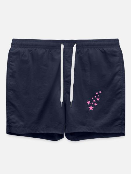 Star asterisk pattern icon pink - Swim Trunks - french navy