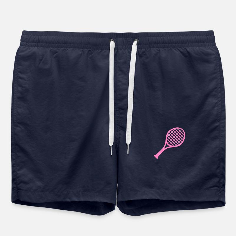 Raquette de tennis rose - Short de bain - bleu marine