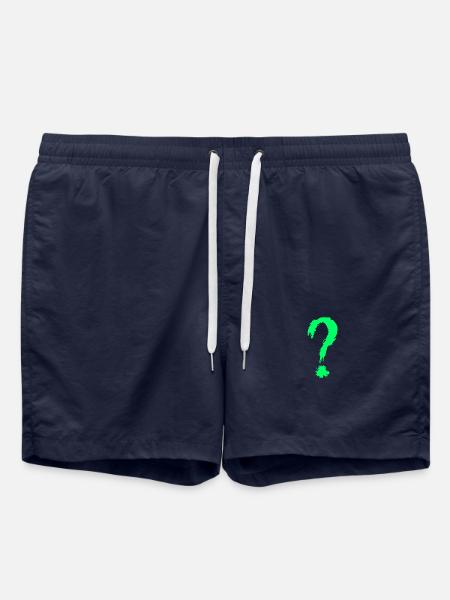 Point d'interrogation vert - Short de bain - bleu marine