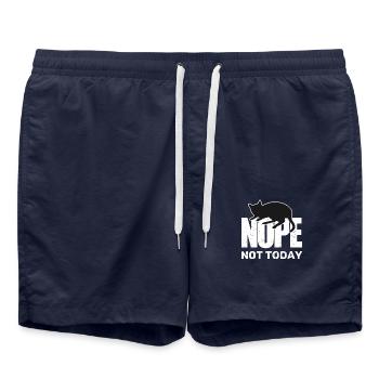 Katze chillt nein, nicht heute - Badeshorts - French Navy - Vorne - AI Model Male 185 light (185cm)