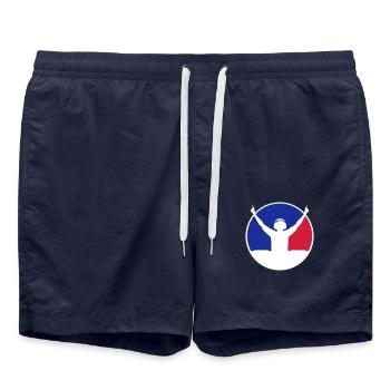 Rot Blau DJ - Badeshorts - French Navy - Vorne - AI Model Male 185 light (185cm)