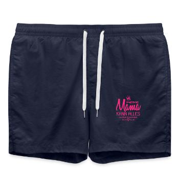 Meine Mama Spruch - Babysprüche - Geschenk - Badeshorts - French Navy - Vorne - AI Model Male 185 light (185cm)