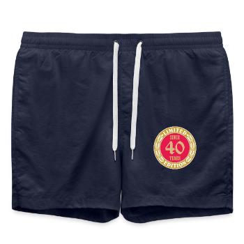 40 Years LE MB - Badeshorts - French Navy - Vorne - AI Model Male 185 light (185cm)