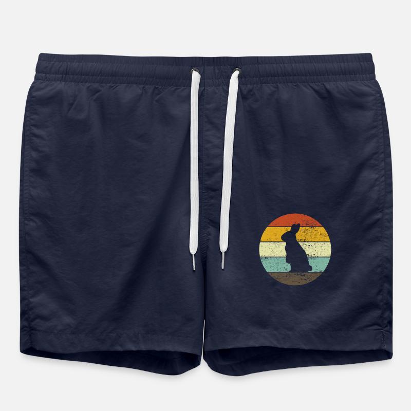 Rabbit Easter Retro Gift - Swim Trunks - french navy