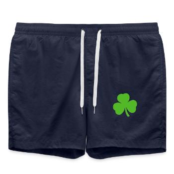Klee Dreiblättriges Kleeblatt Glücksklee Neujahr - Badeshorts - French Navy - Vorne - AI Model Male 185 light (185cm)