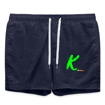 brush green k - Swim Trunks - french navy - Front - AI Model Male 185 light (185cm)