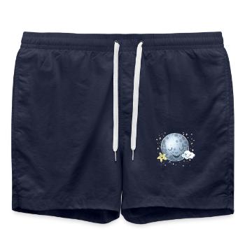 Der Mond und die Sterne - Badeshorts - French Navy - Vorne - AI Model Male 185 light (185cm)