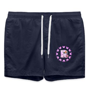 floraison de fruits - Short de bain - bleu marine - Devant - AI Model Male 185 light (185cm)