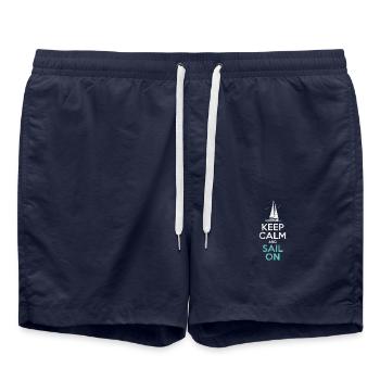 Sailing Keep Calm And Sail On - Swim Trunks - french navy - Front - AI Model Male 185 light (185cm)