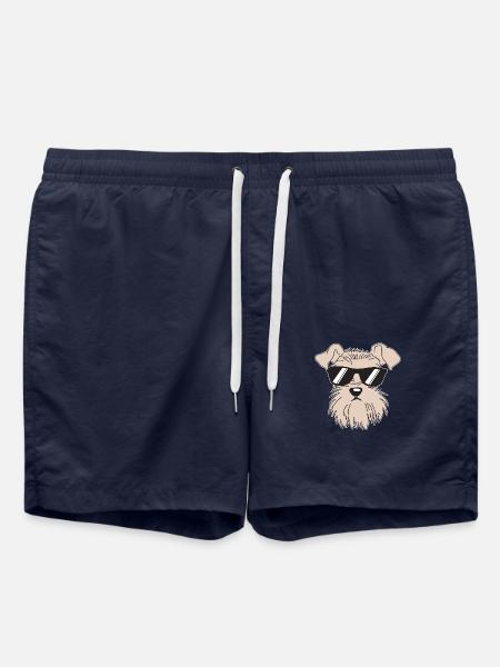 Cooler Schnauzer mit Sonnenbrille - Badeshorts - French Navy