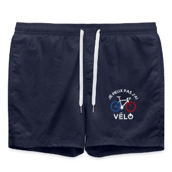 Je peux pas j ai vélo Humour cycliste velo - Short de bain - bleu marine - Devant - AI Model Male 185 light (185cm)