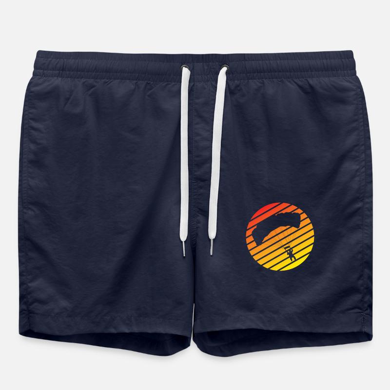 Paraglider Retro Paragliding Skydiving - Swim Trunks - french navy