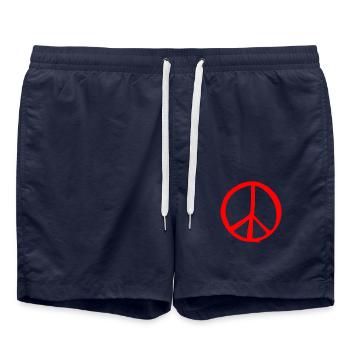 peace sign - Swim Trunks - french navy - Front - AI Model Male 185 light (185cm)