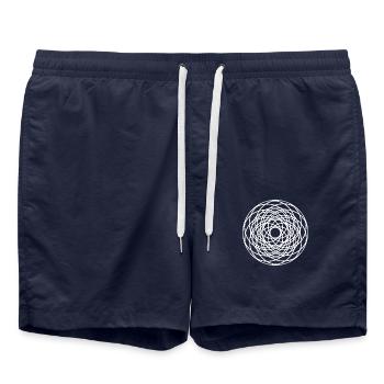 Cercle géométrique Mandala - Short de bain - bleu marine - Devant - AI Model Male 185 light (185cm)