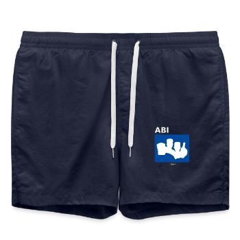 Bier Liga Logo ABI-Treff Jahr Blanko Blau 2 weiß - Badeshorts - French Navy - Vorne - AI Model Male 185 light (185cm)