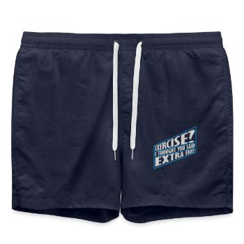 Exercise Extra Fries Zitat - Badeshorts - French Navy - Vorne - AI Model Male 185 light (185cm)