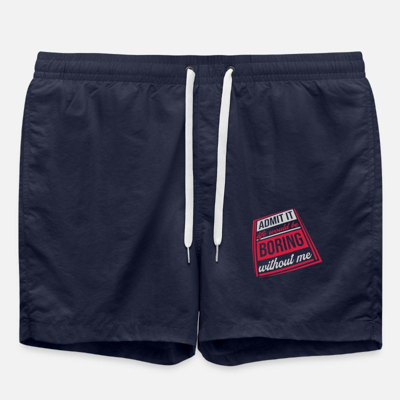 boring life without me - Badeshorts - French Navy