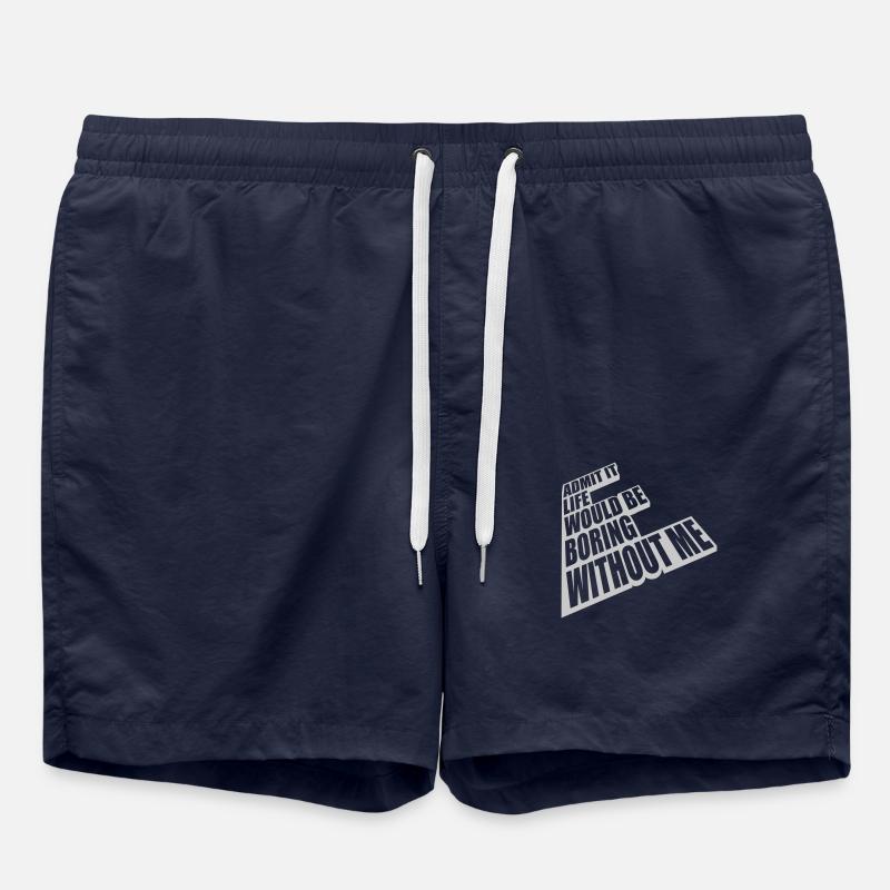 boring life without me - Swim Trunks - french navy