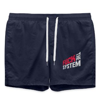 Fuck la liberté du système - Short de bain - bleu marine - Devant - AI Model Male 185 light (185cm)