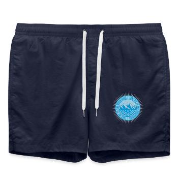 To the mountains Zitat - Badeshorts - French Navy - Vorne - AI Model Male 185 light (185cm)