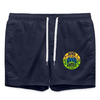 father by day Gamer - Badeshorts - French Navy - Vorne - AI Model Male 185 light (185cm)