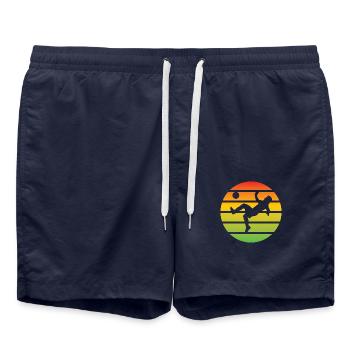 Fußball Fußballspieler Fußballer Fußballtrainer - Badeshorts - French Navy - Vorne - AI Model Male 185 light (185cm)