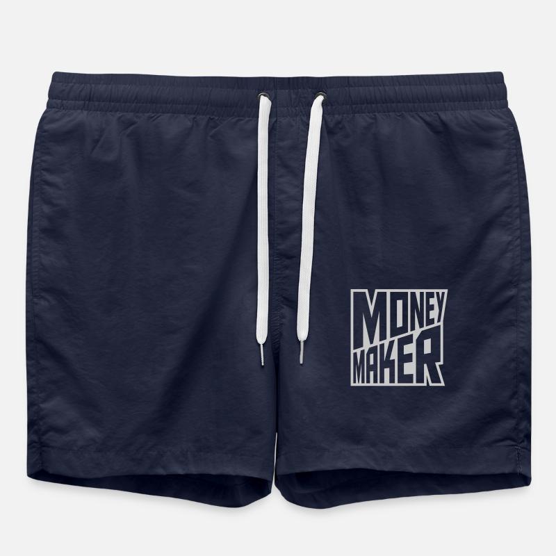 Reich Money Maker Text - Swim Trunks - french navy