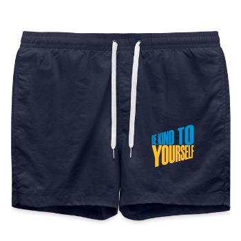 soyez gentil avec vous-même - Short de bain - bleu marine - Devant - AI Model Male 185 light (185cm)