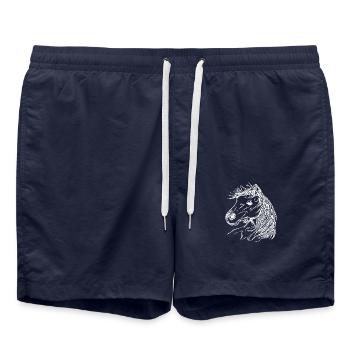 Horse portrait for horse lovers - Swim Trunks - french navy - Front - AI Model Male 185 light (185cm)