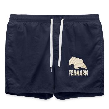 Fehmarn Ostsee für jeden Fehmarner Ostsee - Badeshorts - French Navy - Vorne - AI Model Male 185 light (185cm)
