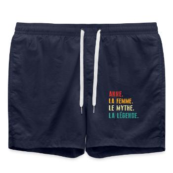 Anne la femme le mythe la légende Cadeau - Short de bain - bleu marine - Devant - AI Model Male 185 light (185cm)