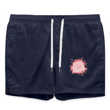 cute but taken Zitat - Badeshorts - French Navy - Vorne - AI Model Male 185 light (185cm)