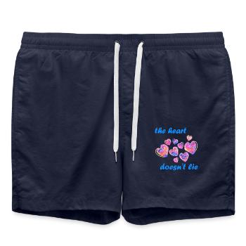 le cœur ne repose pas e 257 - Short de bain - bleu marine - Devant - AI Model Male 185 light (185cm)