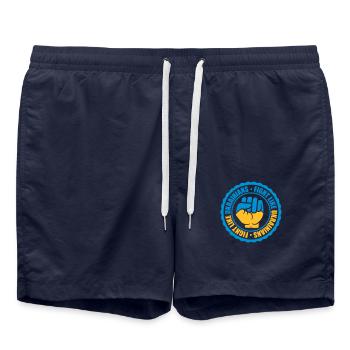 se battre comme citation des ukrainiens - Short de bain - bleu marine - Devant - AI Model Male 185 light (185cm)