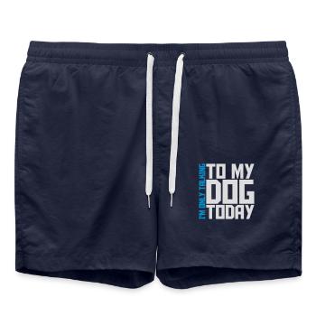 only talking to dog - Swim Trunks - french navy - Front - AI Model Male 185 light (185cm)